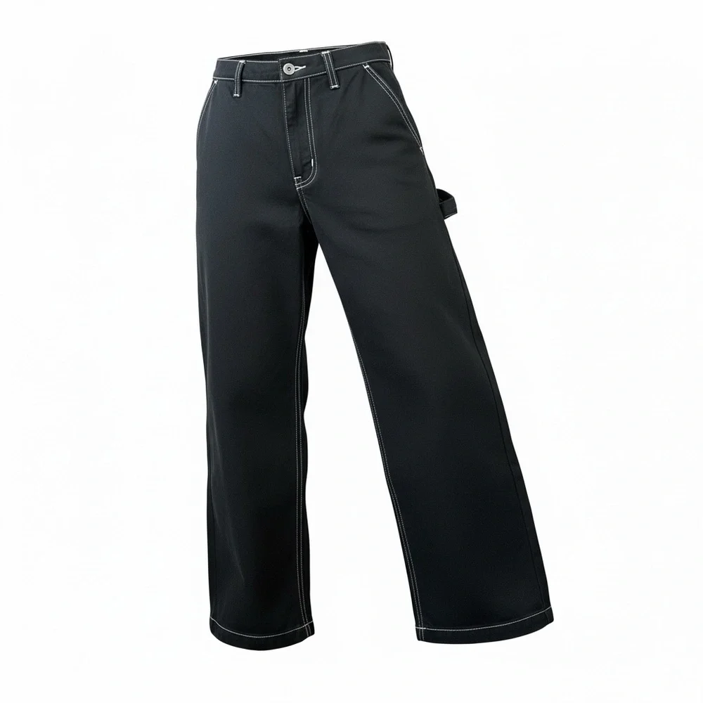 REFORMATION High-Rise Wide-Leg Black Jeans with Contrast Stitching, size 26 - Picture 2 of 11